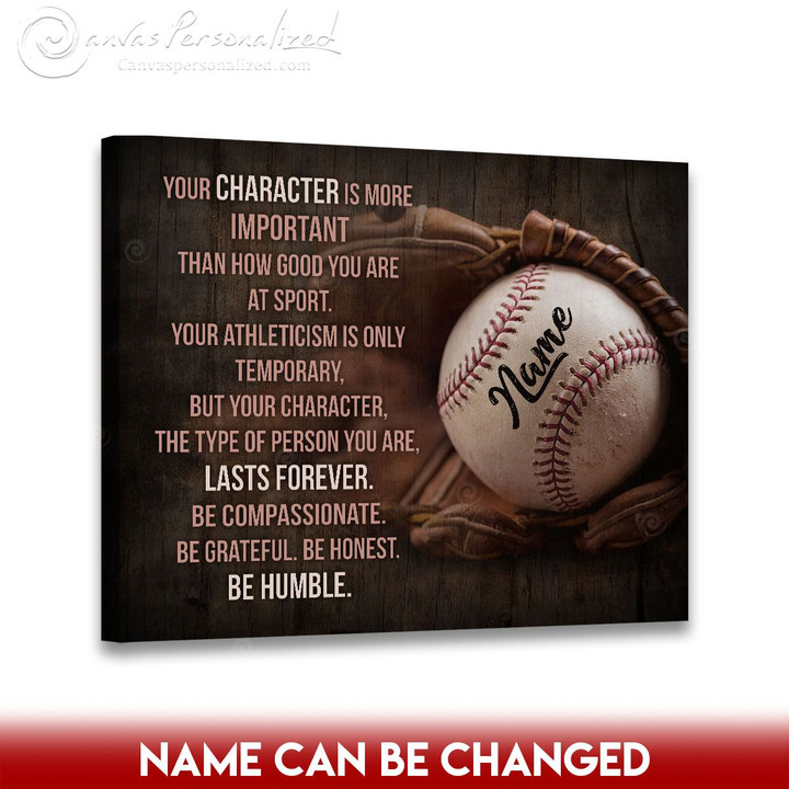 Canvaspersonalized Custom Name Canvas Gift For Baseball Lovers Wall Art Your Character - Canvas Personalized
