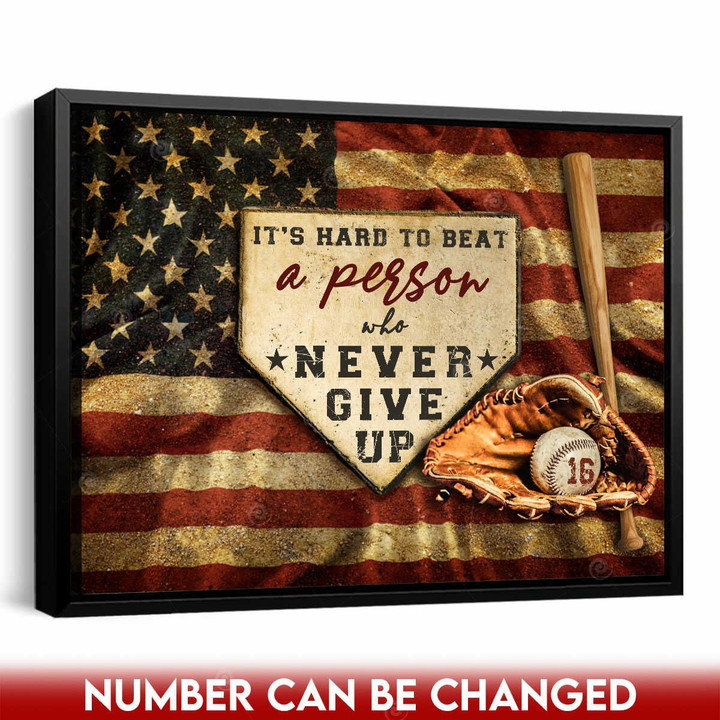 Canvaspersonalized Custom Number Baseball Ạmerican Flag - Canvas Personalized