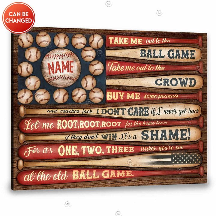 Canvaspersonalized Special Gift For Baseball Player Customized Canvas Take Me Out To The Ball Game - Canvas Personalized