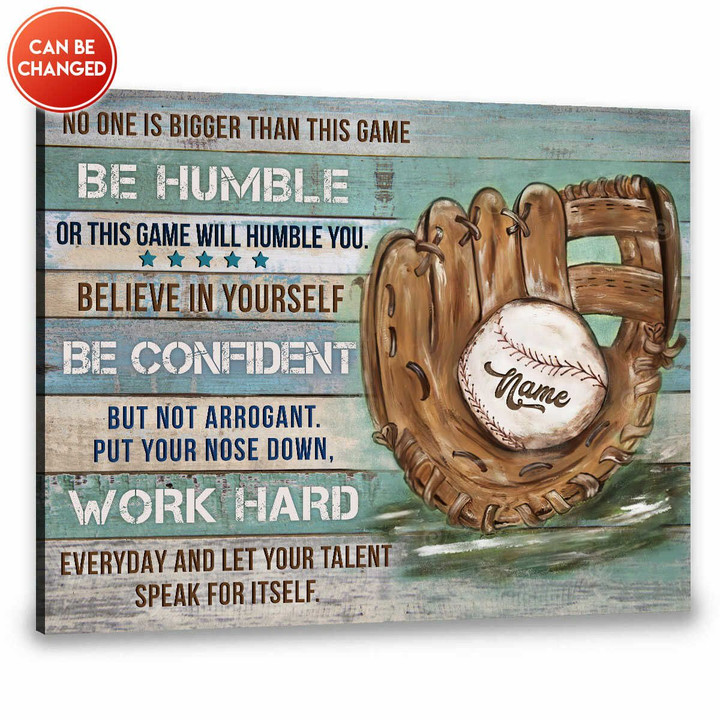 Canvaspersonalized Custom Name Baseball Gifts For Son Canvas Be Confident - Canvas Personalized