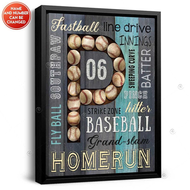 Canvaspersonalized Custom Name Made Of Balls Baseball Gifts Baseball Words - Canvas Personalized