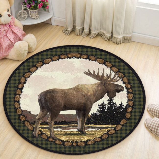 Love Moose Premium Round Rug Floor Mat Carpet, Rug For Living Room, For Bedroom