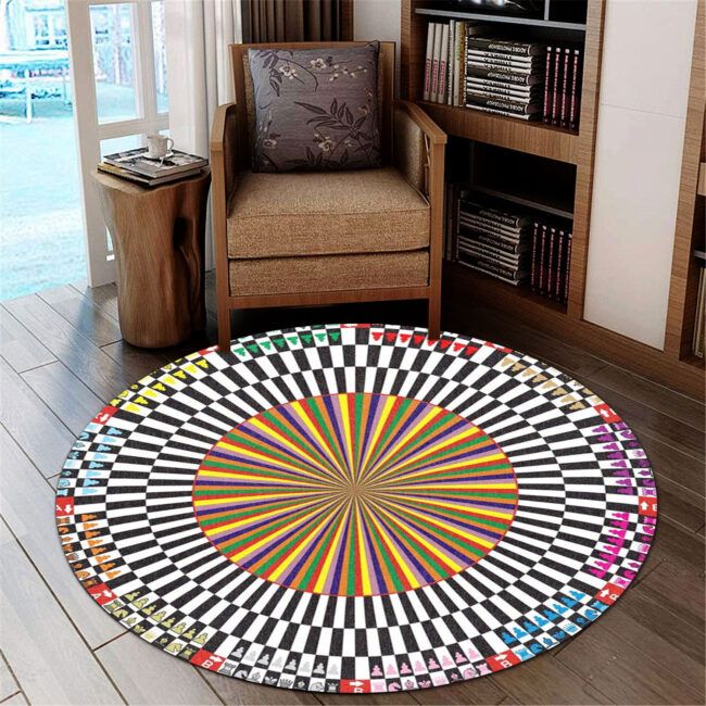 Love Chess Premium Round Rug Floor Mat Carpet, Rug For Living Room, For Bedroom