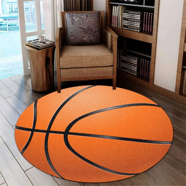 Basketball Premium Round Rug, Floor Mat Carpet, Rug For Living Room, For Bedroom