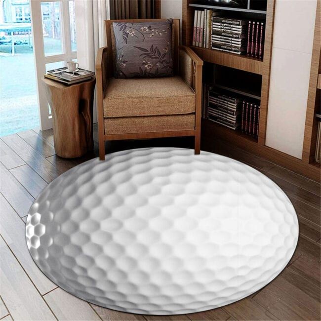 Golf Ball Premium Round Rug, Floor Mat Carpet, Rug For Living Room, For Bedroom