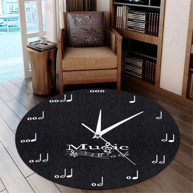 Love Music Premium Round Rug, Floor Mat Carpet, Rug For Living Room, For Bedroom