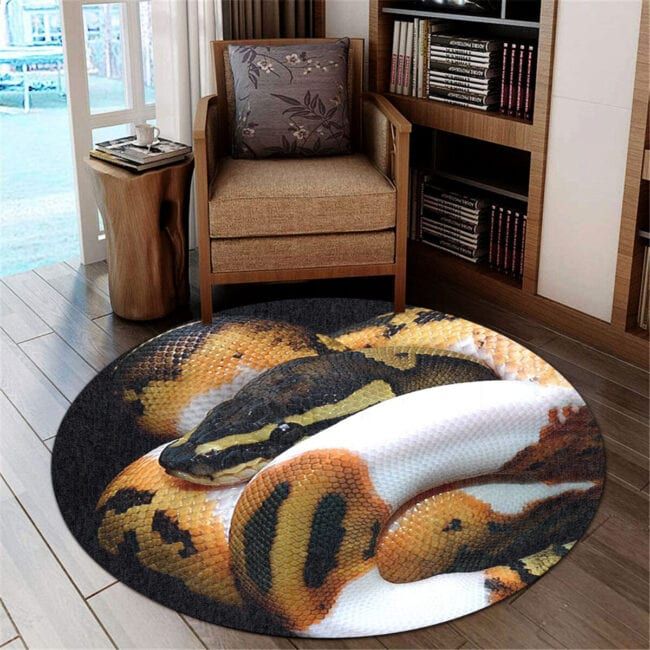 Love Python Christmas Premium Round Rug, Floor Mat Carpet, Rug For Living Room, For Bedroom