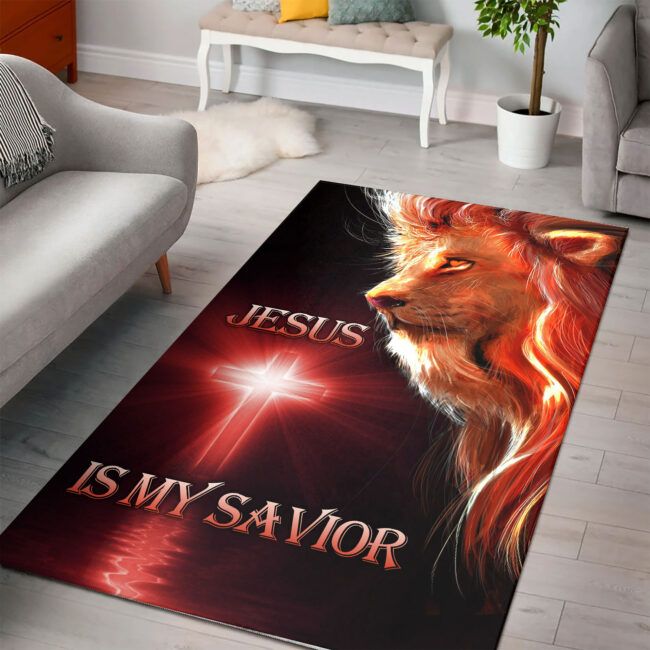 Lion Jesus Rectangle Rug Floor Mat Carpet, Rug For Living Room, For Bedroom
