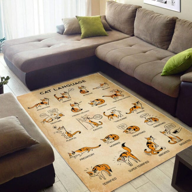 Love Cat Rectangle Rug, Floor Mat Carpet, Rug For Living Room, For Bedroom