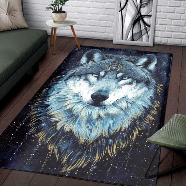 Love Wolf Rectangle Rug, Floor Mat Carpet, Rug For Living Room, For Bedroom