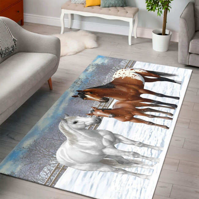 Love Horse Rectangle Rug Floor Mat Carpet, Rug For Living Room, For Bedroom