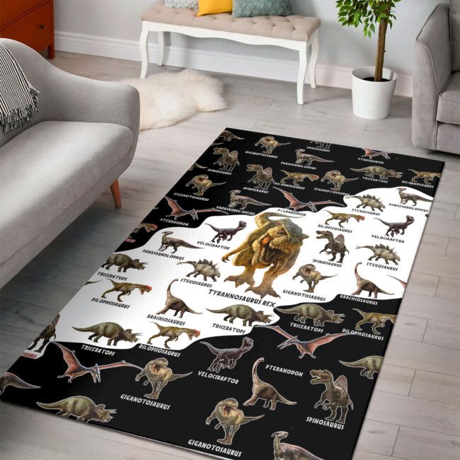Love Dinosaur Rectangle Rug Floor Mat Carpet, Rug For Living Room, For Bedroom
