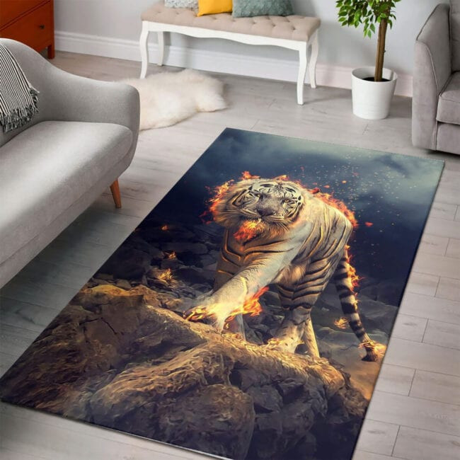 Love Tiger Rectangle Rug, Floor Mat Carpet, Rug For Living Room, For Bedroom