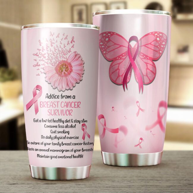 Breast Cancer Awareness Stainless Steel Tumbler, Insulated Tumbler, Custom Travel Tumbler, Tumbler Coffee Mug, Insulated Coffee Cup