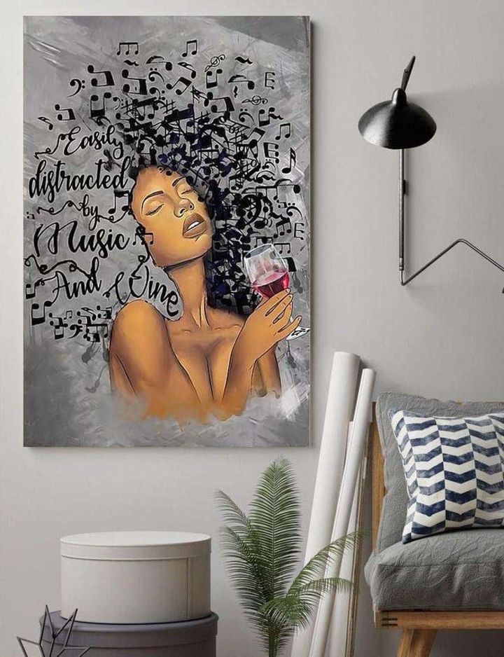African American Art Lose Your Mind Find Your Soul Canvas, Afro Music Lady Print Decor, Wine Art, Home Decor Canvas - spreadstores