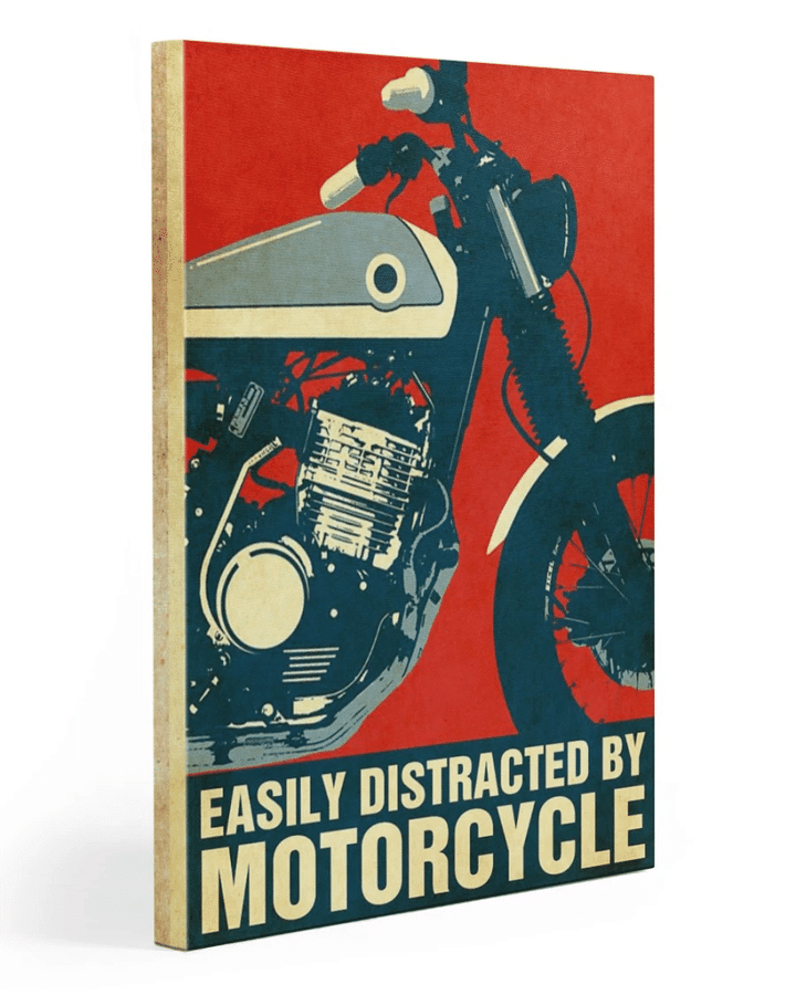 Biking Wall Art Canvas Biker Canvas, Easily Distracted By Motorcycle Matte Canvas - spreadstores