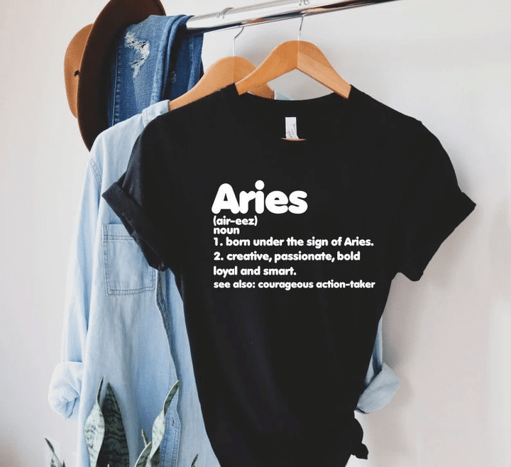 Aries Shirt, Aries Zodiac Sign, Birthday Shirt, Gift For Her, Aries Zodiac Gifts V1 Unisex T-Shirt - spreadstores