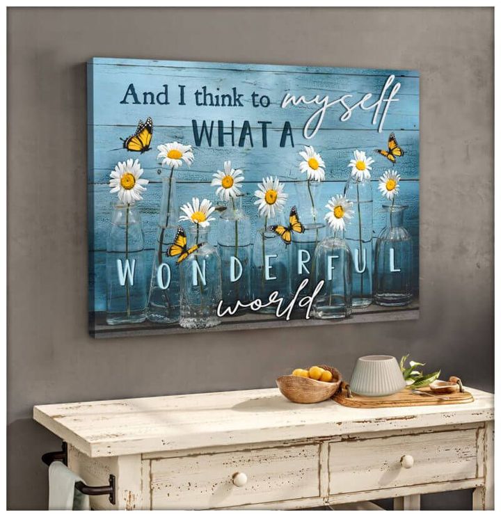Butterfly Canvas Wall Art - Motivational Quotes Canvas - Butterfly What A Wonderful World Canvas - spreadstores
