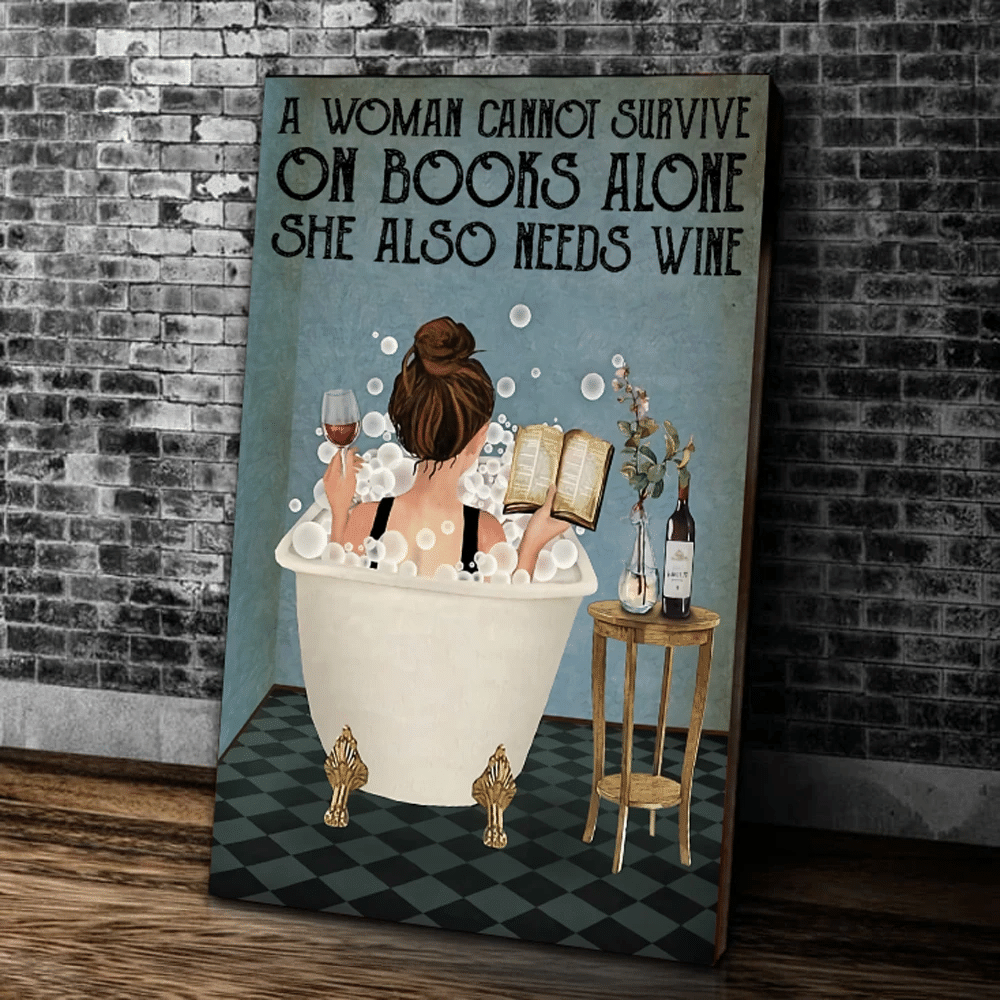 A Women Cannot Survive On Books Alone Matte Canvas - spreadstores