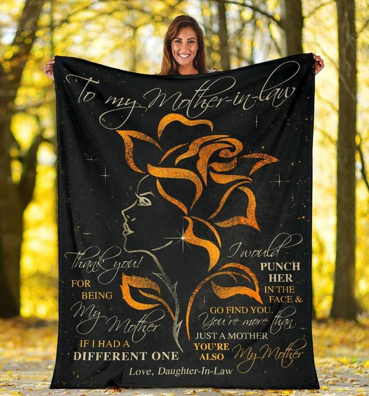 Best Mother’s Day Gift Ideas, To My Mother-in-law Thank You For Being My Mother Yellow Rose Fleece Blanket, Gift For Mother - spreadstores