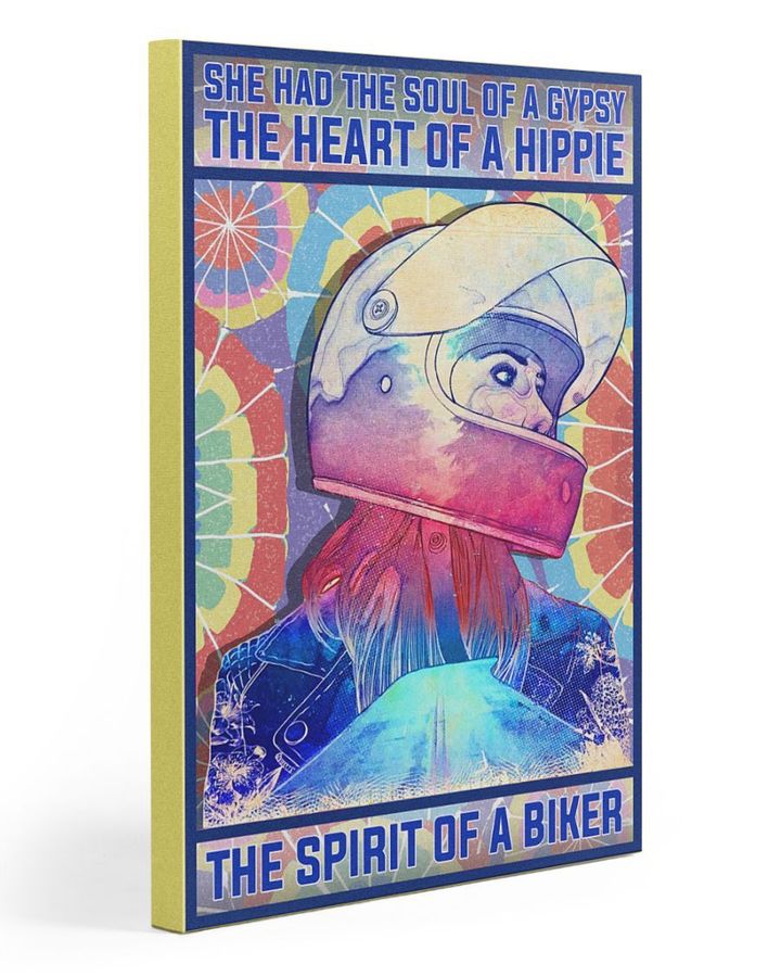 Biking Wall Art Canvas Biker Canvas She Had The Soul Of A Gypsy The Heart Of A Hippie Matte Canvas - spreadstores