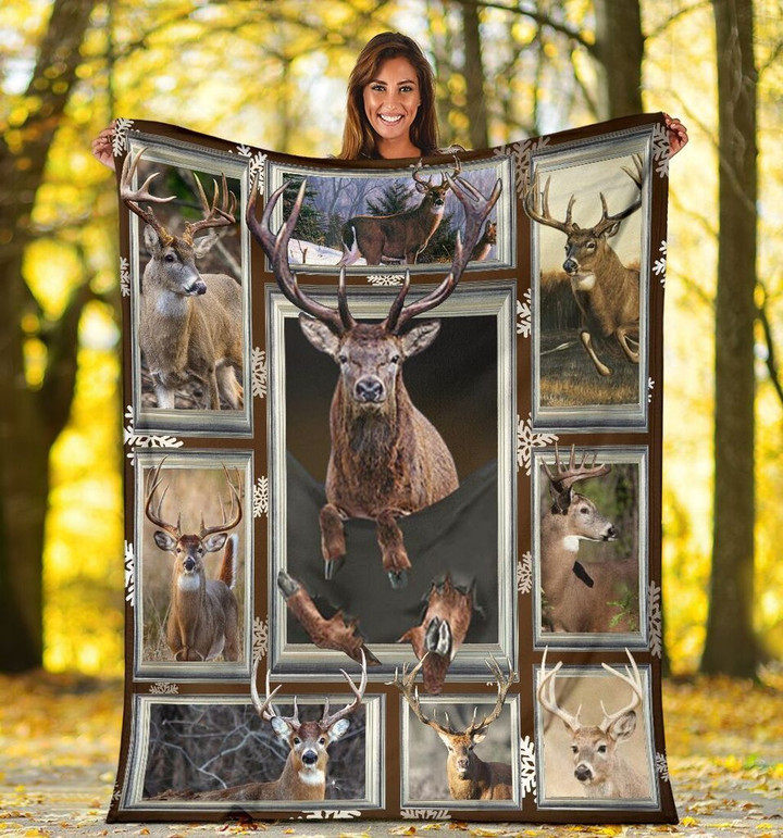 3D Deer Hunting Pocket, Gift For Hunters Fleece Blanket - spreadstores