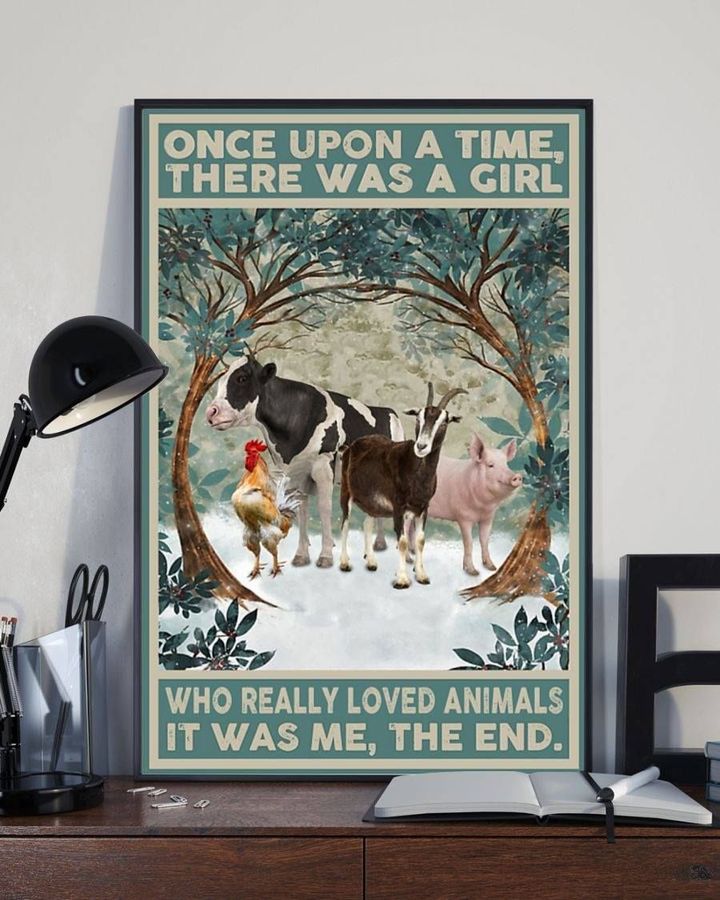 Animals Canvas, Gift For Animal Lover, Once Upon A Time There Was A Girl Canvas - spreadstores