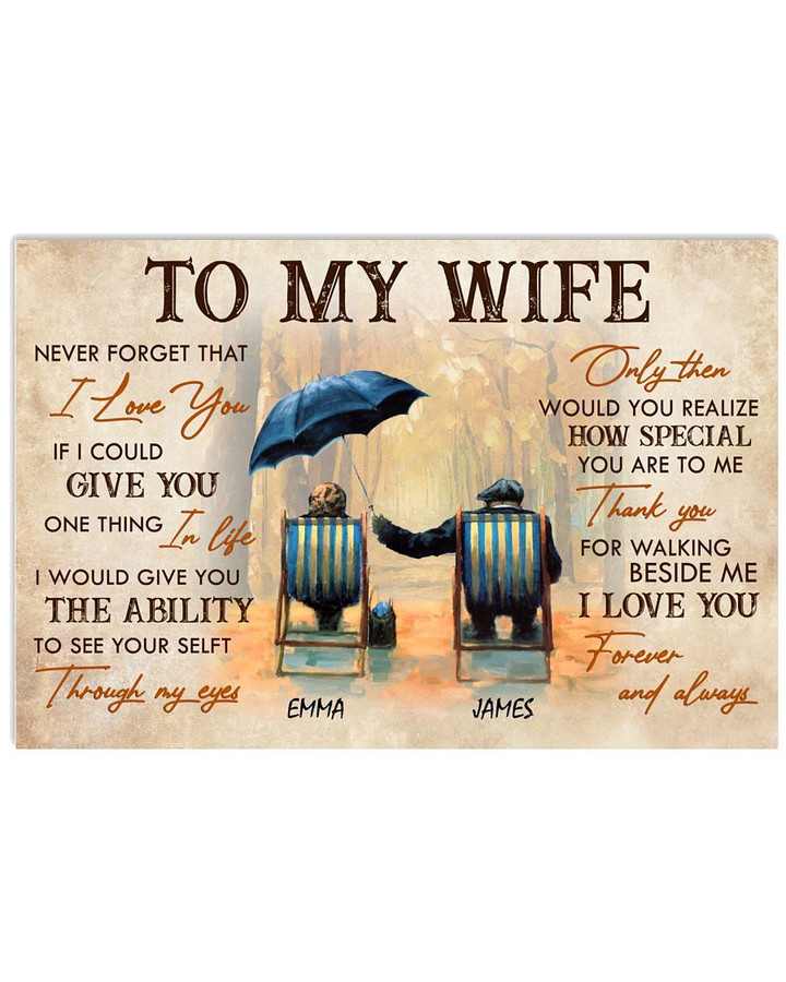 Custom Canvas, Anniversary Gift For Her, To My Wife, Never Forget That I Love You Canvas - spreadstores
