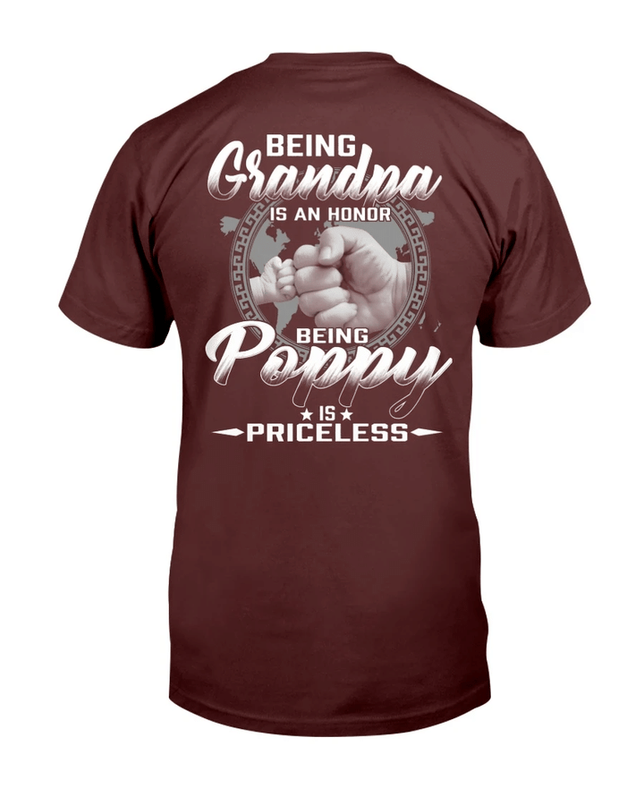 Being Grandpa Is An Honor Being Poppy Is Priceless T-Shirt - spreadstores