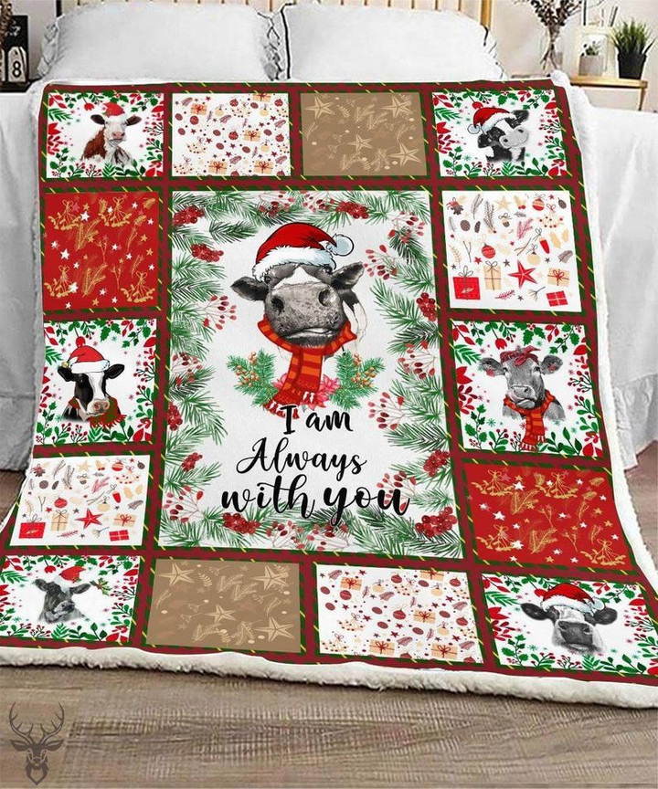 Cow Christmas Blanket Christmas Gift Sherpa Blanket - spreadstores