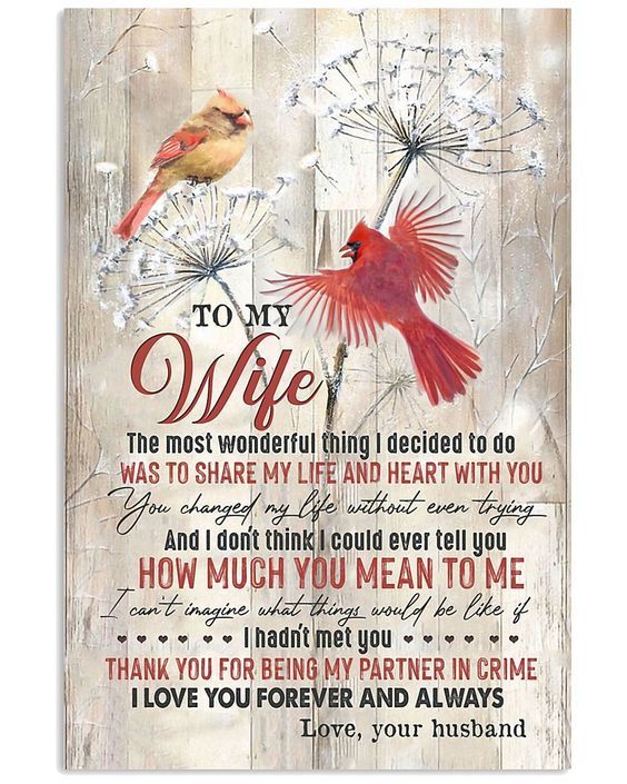 Cardinal Bird Wife Canvas, Gift For Wife, To My Wife The Most Wonderful Thing I Decided To Do Dandelions Canvas - spreadstores