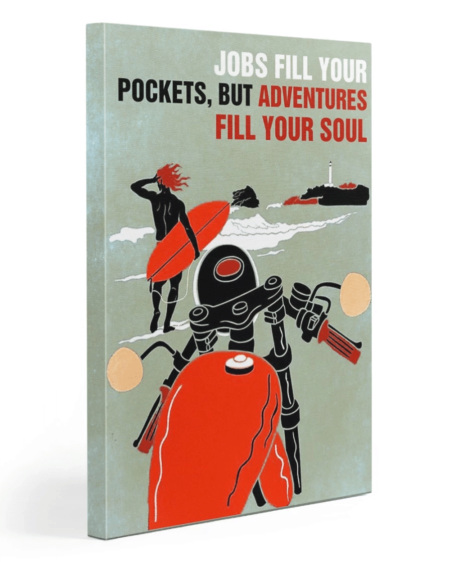 Biking Wall Art Canvas Biker Canvas Jobs Fill Your Pockets, But Adventures Fill Your Soul Matte Canvas - spreadstores