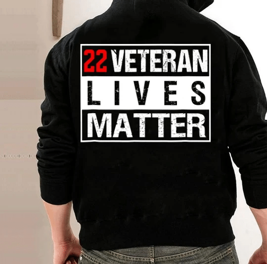 22 Veteran Lives Matter Suicide Awareness Veteran Hoodie, Veteran Sweatshirts - spreadstores