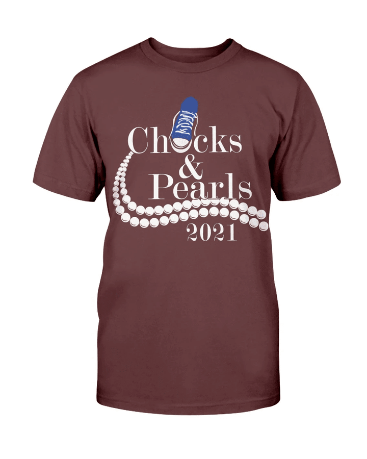 Chucks & Pearls Blue Sneakers T-Shirt - spreadstores