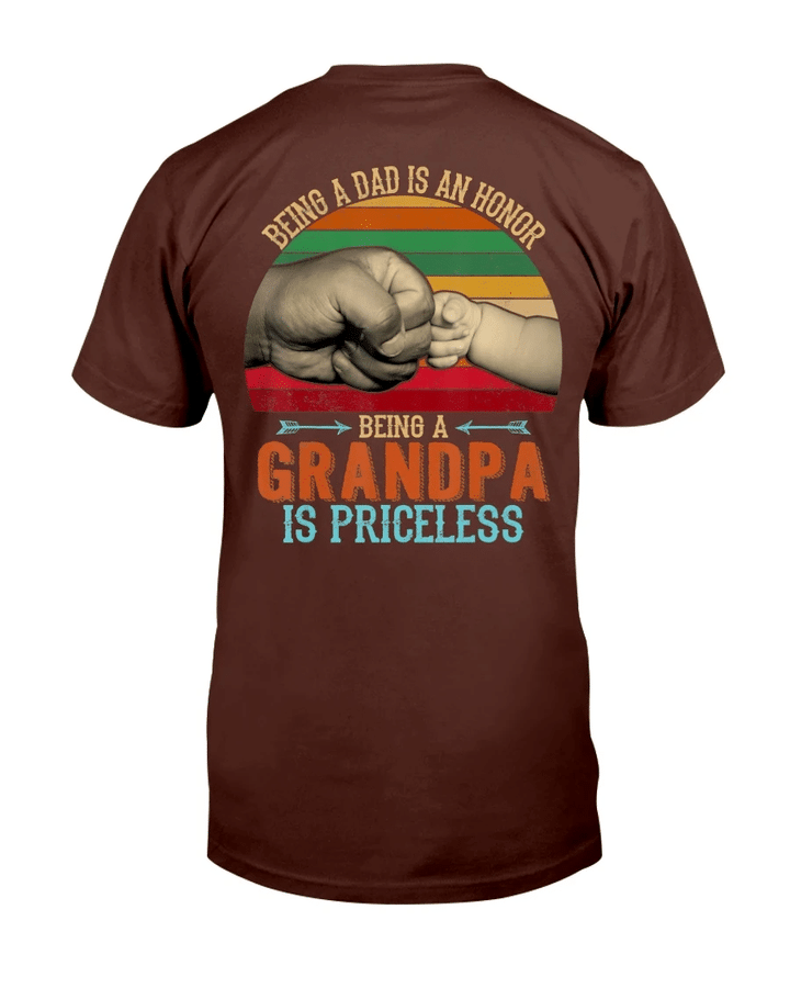 Being A Dad Is An Honor Being A Grandpa Is Priceless T-Shirt - spreadstores
