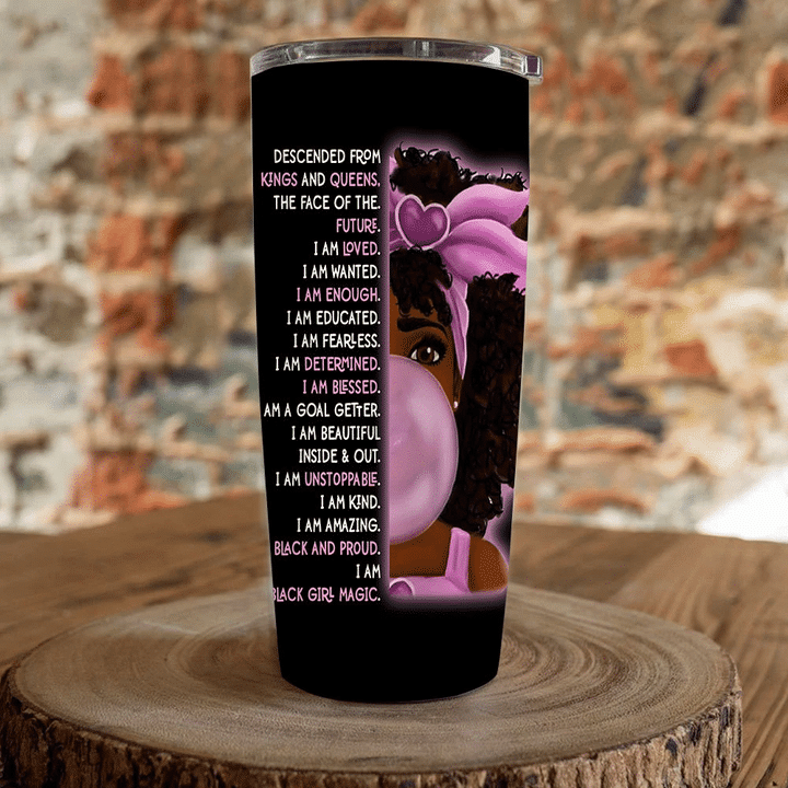 Black Girl Tumbler, Black Girl Magic, Afro Woman Tumbler, Gift For Black Woman, Mother's Day Gift - spreadstores