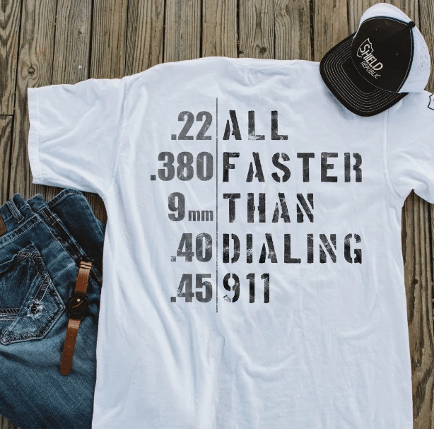 All Faster Than Dialing 911 T-Shirt - spreadstores
