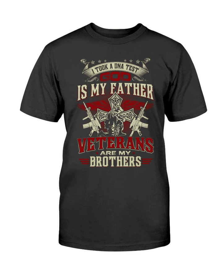 Dad Shirts, Father Day Gift For Dad, I Took A DNA Test God Is My Father Veterans Are My Brothers Shirt - spreadstores