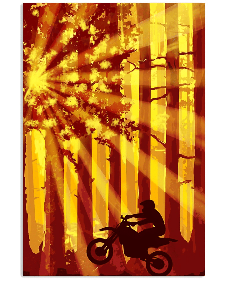 Biker Canvas, Gift For Biker, A Man And Motorbike Matte Canvas - spreadstores