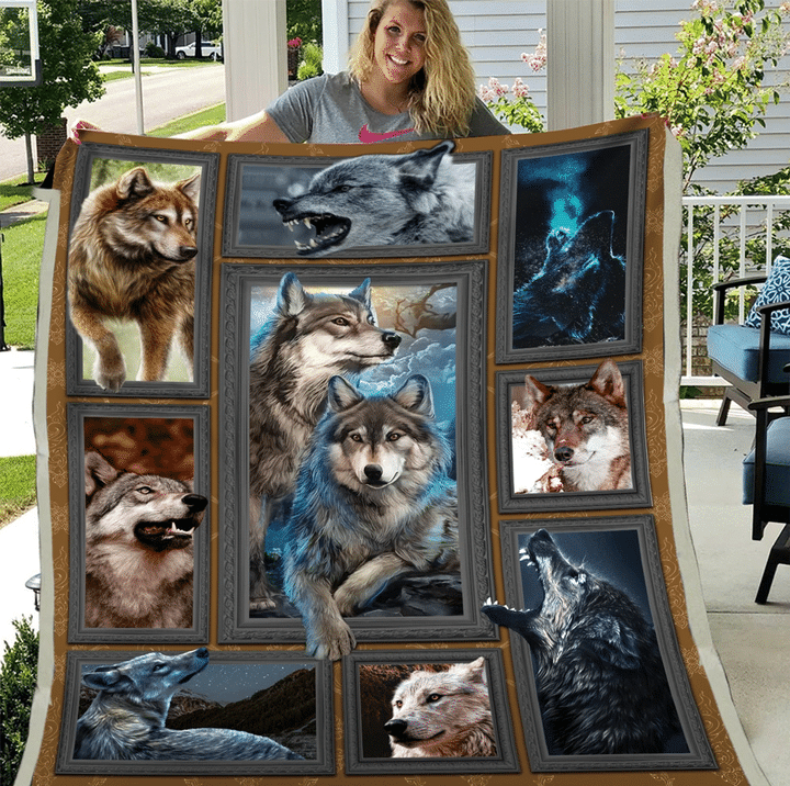 3D Wolf Blanket, Gifts For Wolf Lover, Birthday Gift For Son Idea Fleece Blanket - spreadstores