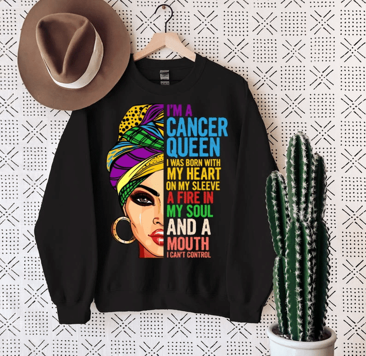 Cancer Zodiac Sweatshirt, I'm A Cancer Queen, Birthday Gift Ideas For Her, Birthday Gift Unisex Sweatshirt - spreadstores