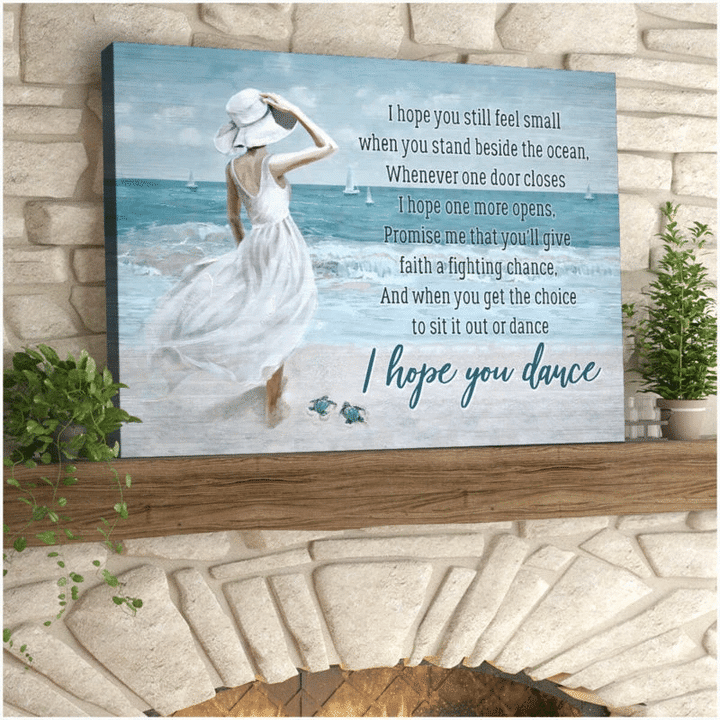 Beach Canvas, I Hope You Dance Beach And Turtle Canvas Wall Art Decor - spreadstores