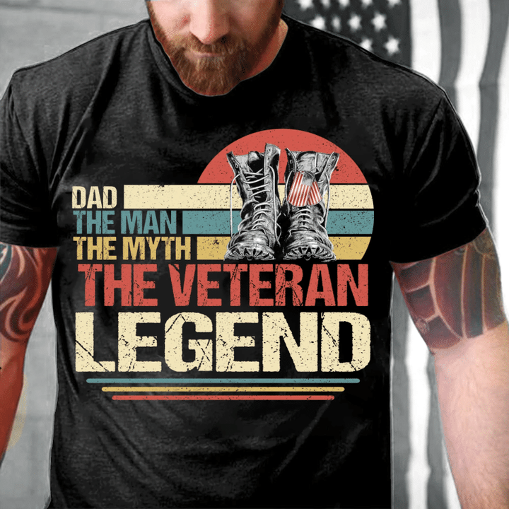 Dad The Man The Myth The Veteran Legend T-Shirt - spreadstores