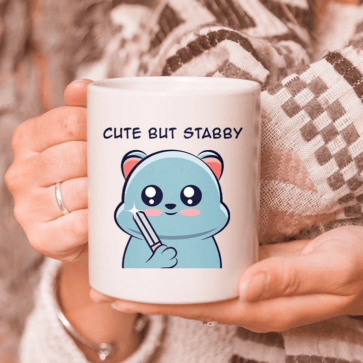 Cute But Stabby Mug, Sarcastic Mug, Gifts For Friend, Best Friends Gift, Funny Coffee Mug, Cute Animal Gift Mug - spreadstores