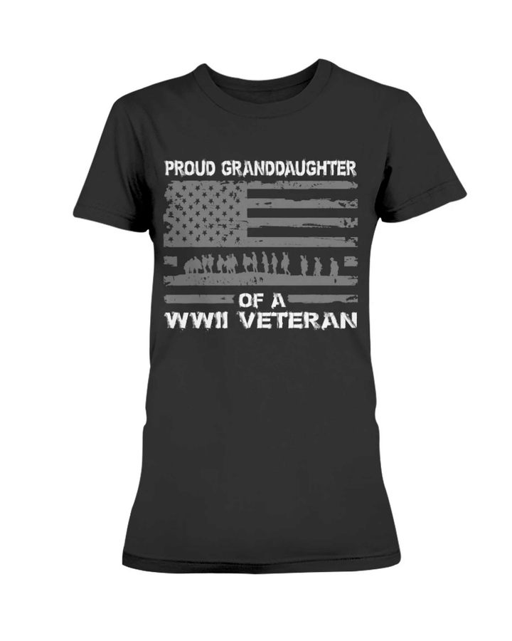 Female Shirt, Mother's Day Gift, Proud Granddaughter Of A WWII Veteran Ladies T-Shirt - Spreadstores