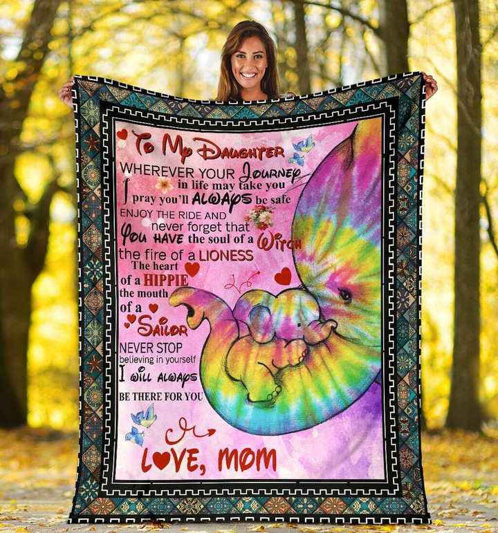 Elephant Blanket To My Daughter Wherever Your Journey In Life May Take You Fleece Blanket - Spreadstores