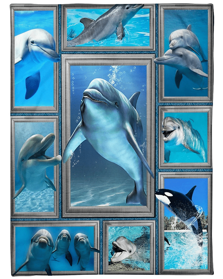 Dolphin Blanket - Gift For Dolphin Lover Sherpa Blanket - Spreadstores
