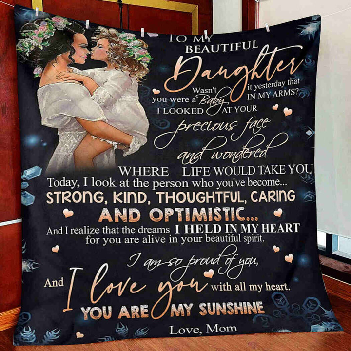 Daughter Blanket, To My Daughter Blanket, I Love You With All My Heart Quilt Blanket - Spreadstores