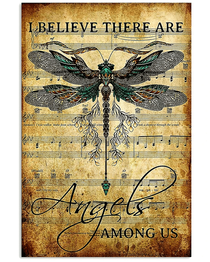 Dragonfly Canvas I Believe There Are Angels Among Us Matte Canvas - Spreadstores