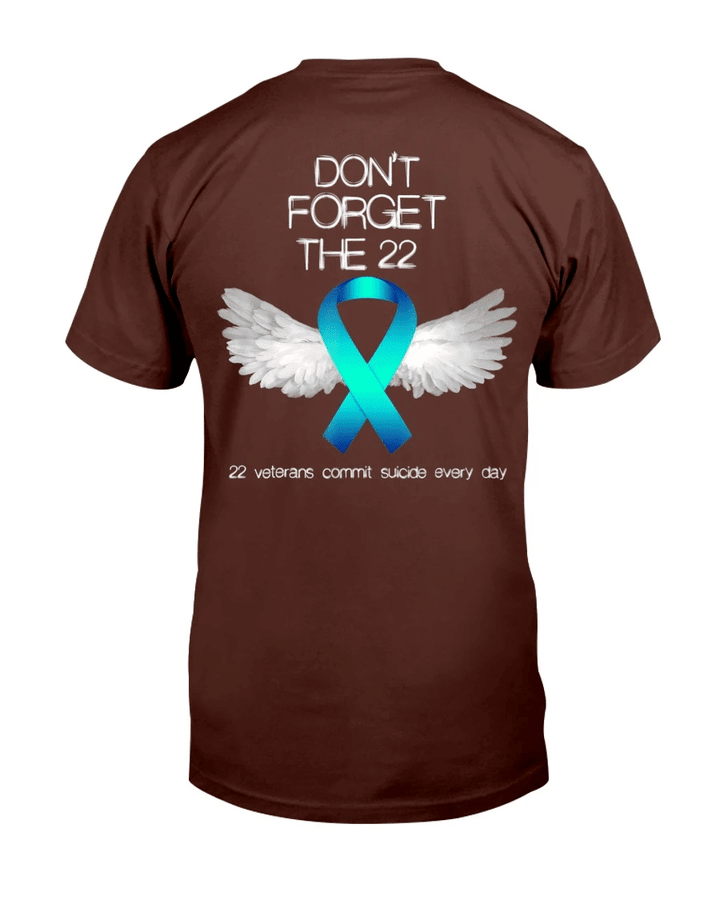 Don't Forget The 22 Veterans PTSD Suicide Awareness T-Shirt - Spreadstores